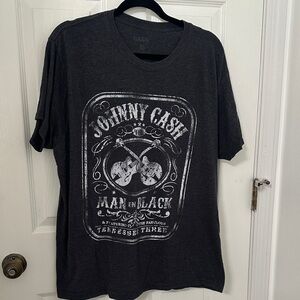 Johnny Cash Men's Charcoal Graphic Tee